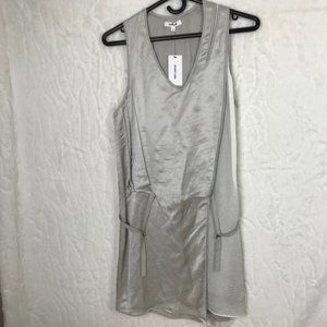 NWT Helmut Lang  Silver  Dress Size 2